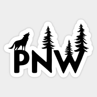 PNW Wolf Sticker